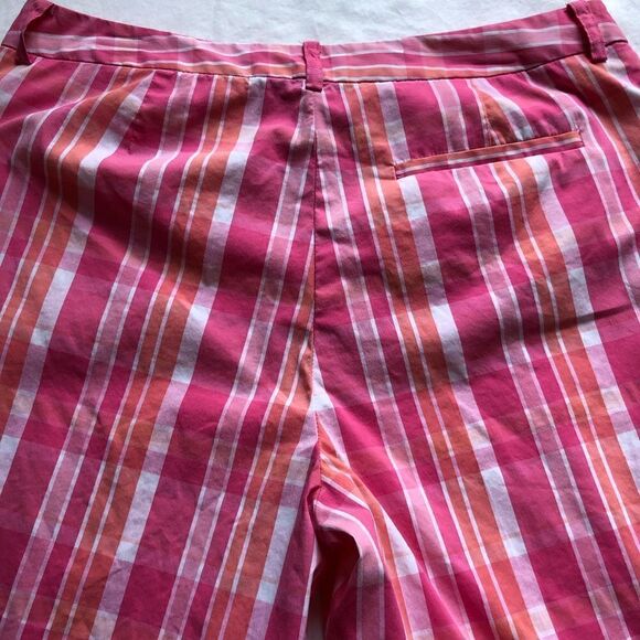 Jones New York Stretch Bermuda shorts Size 14 pink/orange/white stripe - Picture 5 of 6